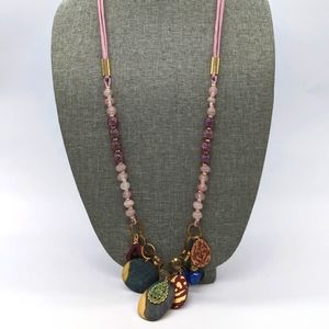 Chico's Multi-Colored Patina Charm-Pendant Necklace